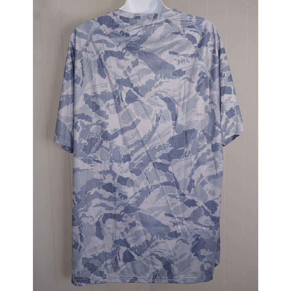 Pinspark Large Blue Camo Polyester UPF 50+ Performance T-Shirt - Picture 2 of 7